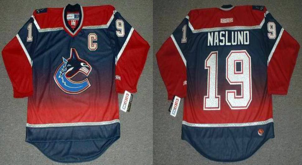2019 Men Vancouver Canucks #19 Naslund Red CCM NHL jerseys
